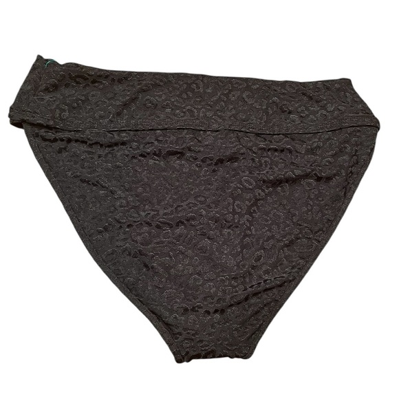 Freshwater High Waisted Black Leopard Print Bikini Bottom Size L - Picture 6 of 9